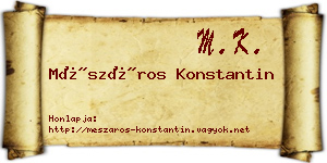 Mészáros Konstantin névjegykártya